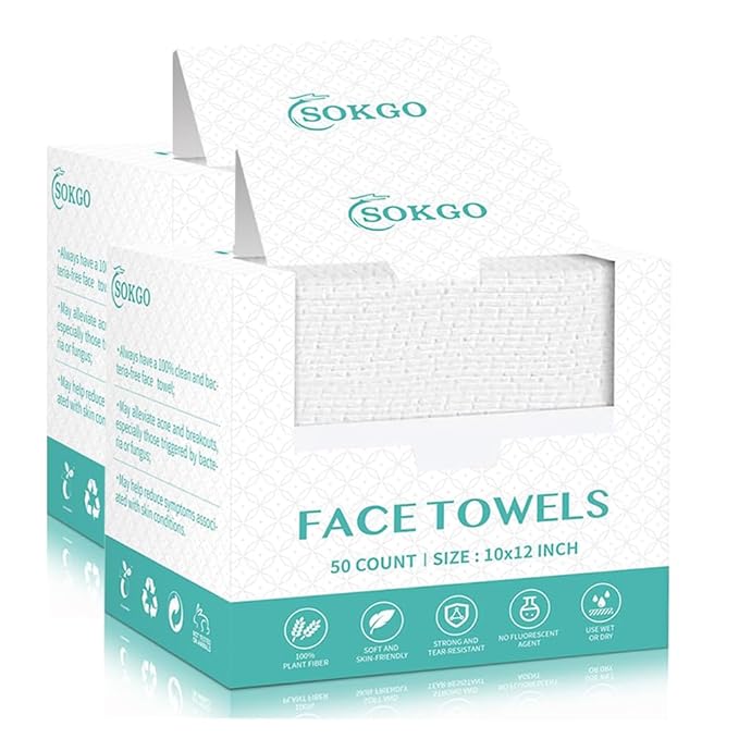 Disposable Face Towels, Facial Cleansing Cloths, Extra Soft Makeup Removing