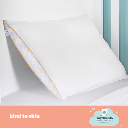 Silentnight Safe Nights Breathable Cot Bed Pillow - Toddler Baby Pillow with Mesh Sides for Comfortable and Fresh Sleeping - Anti Allergy and Machine Washable White