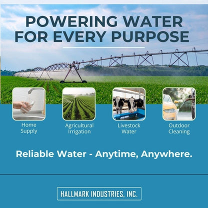 Hallmark Industries MA0419X-12A Deep Well Submersible Pump, 2 HP, 230V, 35 Gpm, 420 feet, Stainless Steel