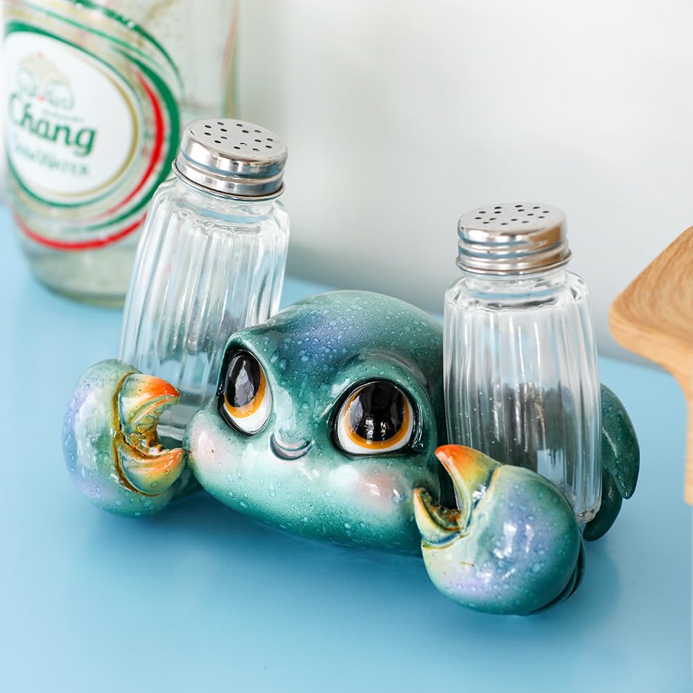 SUYNYBHF Cute Sea Crab With Salt and Pepper Shaker Figurines Kitchen Decor Statue Suitable for Beach Bars or Coastal Kitchen Decor Table Decor By Home Gifts For Mom