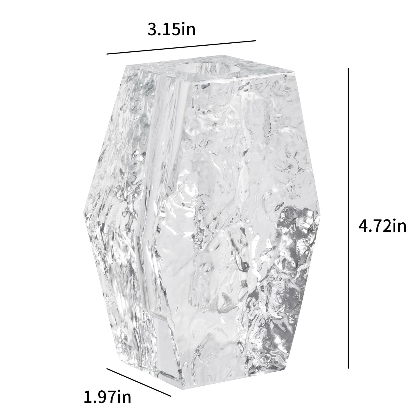 Glacier Series Crystal Vase 4.7-inch High, Modern Crystal Home Office Decor for Living Room Dining Table Centerpieces, Birthday and Wedding