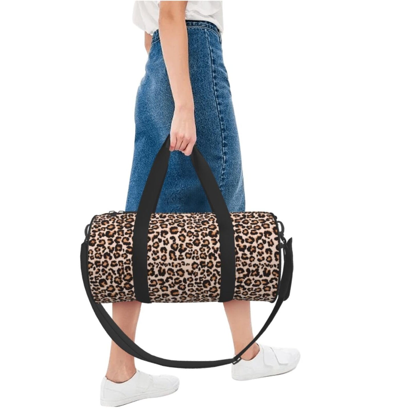 Gbuzozie Leopard Cheetah Print Gym Duffle Bag Foldable Lightweight Carry On Weekender Travel Duffel Bags Sport Bags For Fitness Yoga Beach Swim Men Women