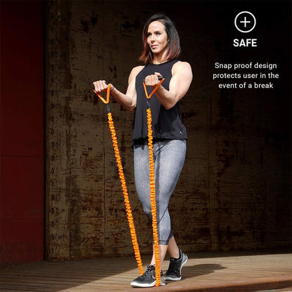 Stroops Slastix Toner Resistance Bands with Handles | Safe Sleeve Exercise Bands for Strength Training, Full Body Workouts, and Home Gym Fitness | Black - 15lbs Light Resistance