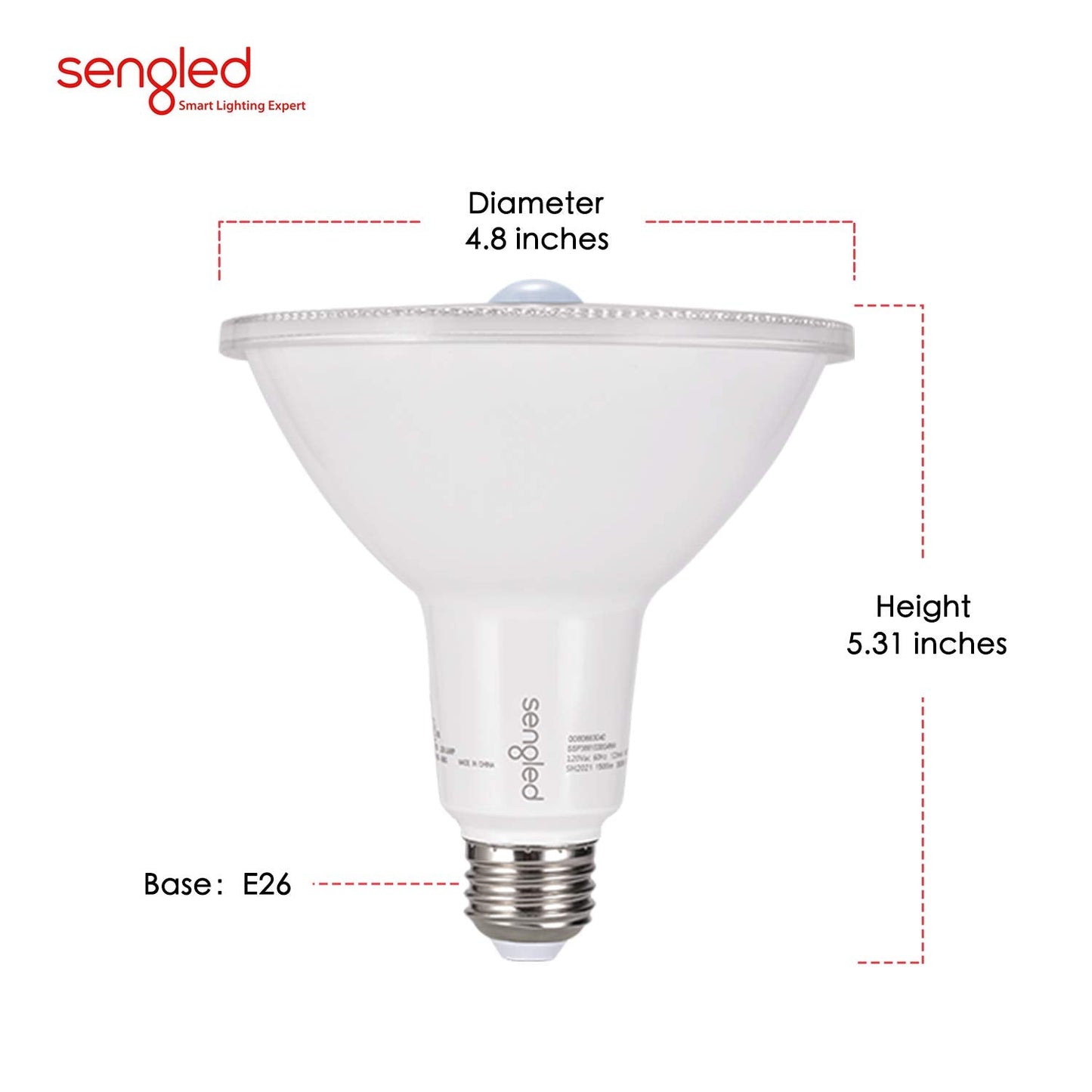 Sengled Motion Sensor Flood Light Bulbs, Dusk to Dawn LED Security Light E26 Base PAR38 Motion Activated 5000K Daylight,1500LM, Waterproof for indoor-outdoor, 2 Pack 4th Gen
