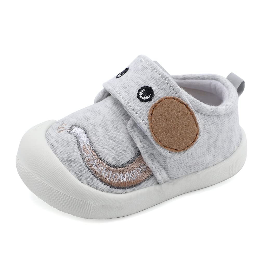 MASOCIO Baby Shoes Boys Infant Toddler Boy First Walking Shoes Trainers 18-24 Months Size 5 UK Child Grey