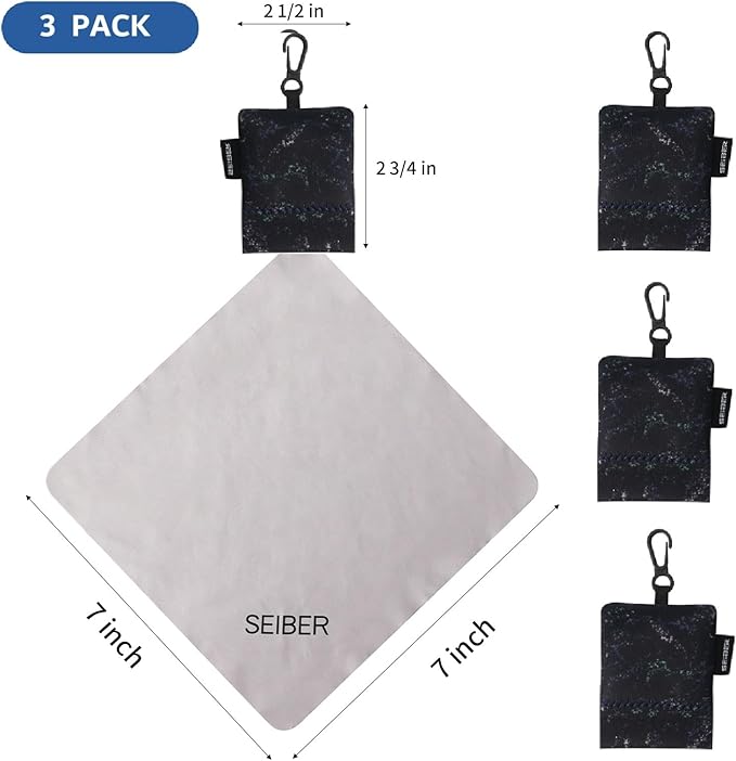 SEIBER Eyeglass Cleaning Microfiber Cloth, 7 x 7 inch Glasses Cloth
