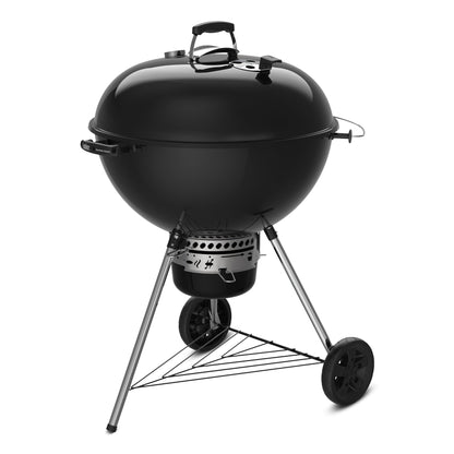 Weber Master-Touch Charcoal Grill, 26-Inch, Black – Premium Outdoor BBQ Grill with Tuck-Away Lid Holder & One‑Touch™ Cleaning System, Porcelain‑Enameled Kettle
