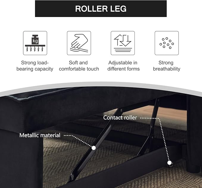 Futon Sofa Bed, Modern 3 in 1 Convertible Sleeper Sofa, Pull Out Couch Bed
