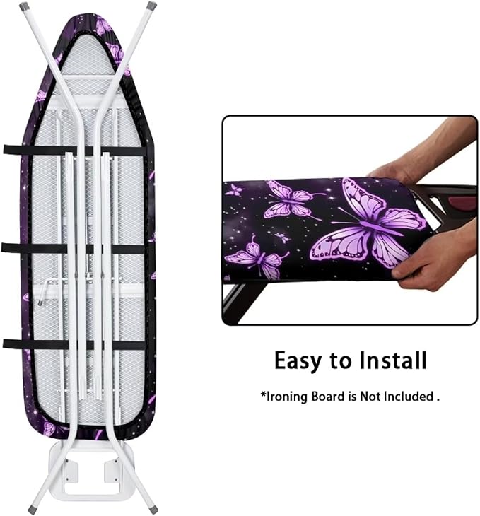 Purple Butterfly Ironing Board Cover Pretective Covers 15 x 54 Heavy Duty Iron