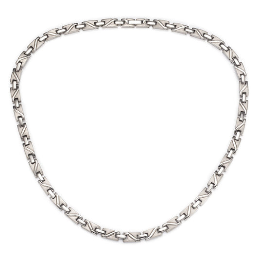 EnerMagiX Magnetic Necklace for Men & Women, Pure Titanium Magnetic Necklace, Fashion Jewelry Present (Silver)