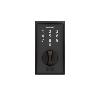 SCHLAGE BE375 CEN 622 Touch Keyless Touchscreen Electronic Deadbolt Lock, Matte Black