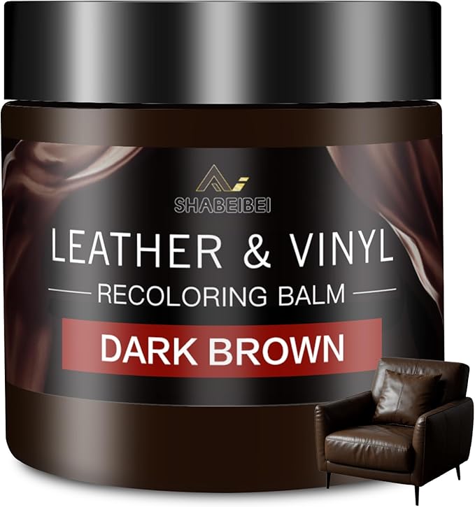 Leather Recoloring Balm and Scratch Repair Kit, Dark Brown Leather Restorer