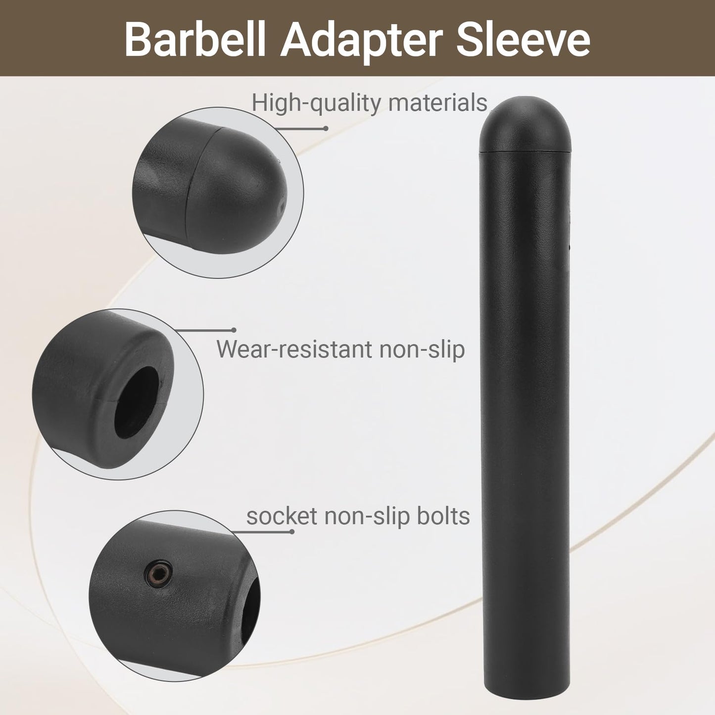 Yuecoom Barbell Bar Adapter Sleeve Convert, Sleeve Olympic Adapter Sleeves, Dumbbell Convert 0.98in to 1.97in Post Sleeve for Weightlifting Bed(230mm)