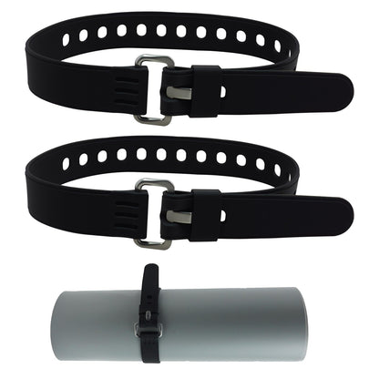 Vvluvva Heavy-Duty Rubber Utility Straps with Buckles, 2 Pcs 20" Reusable Adjustable Tension Straps for Truck Cargo, Luggage & Gear, Quick Cinch Fastening Lashing Tools (Black-2)