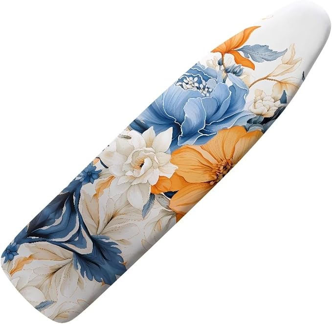 Floral Print Ironing Board Cover and Pad 15x54 Inch Standard Ironing Board Cover