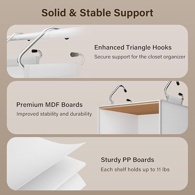 Pipishell 6-Shelf Hanging Closet Organizer