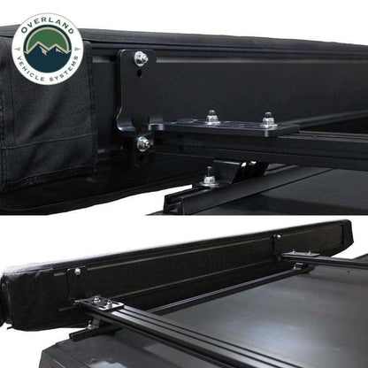 Overland Vehicle Systems 19690002 XD Nomadic 270 Degree Awning with Integrated LED Lights & Black Out Passenger Side | 129 Sq Ft of Coverage | Black Fabric and Travel Cover Included
