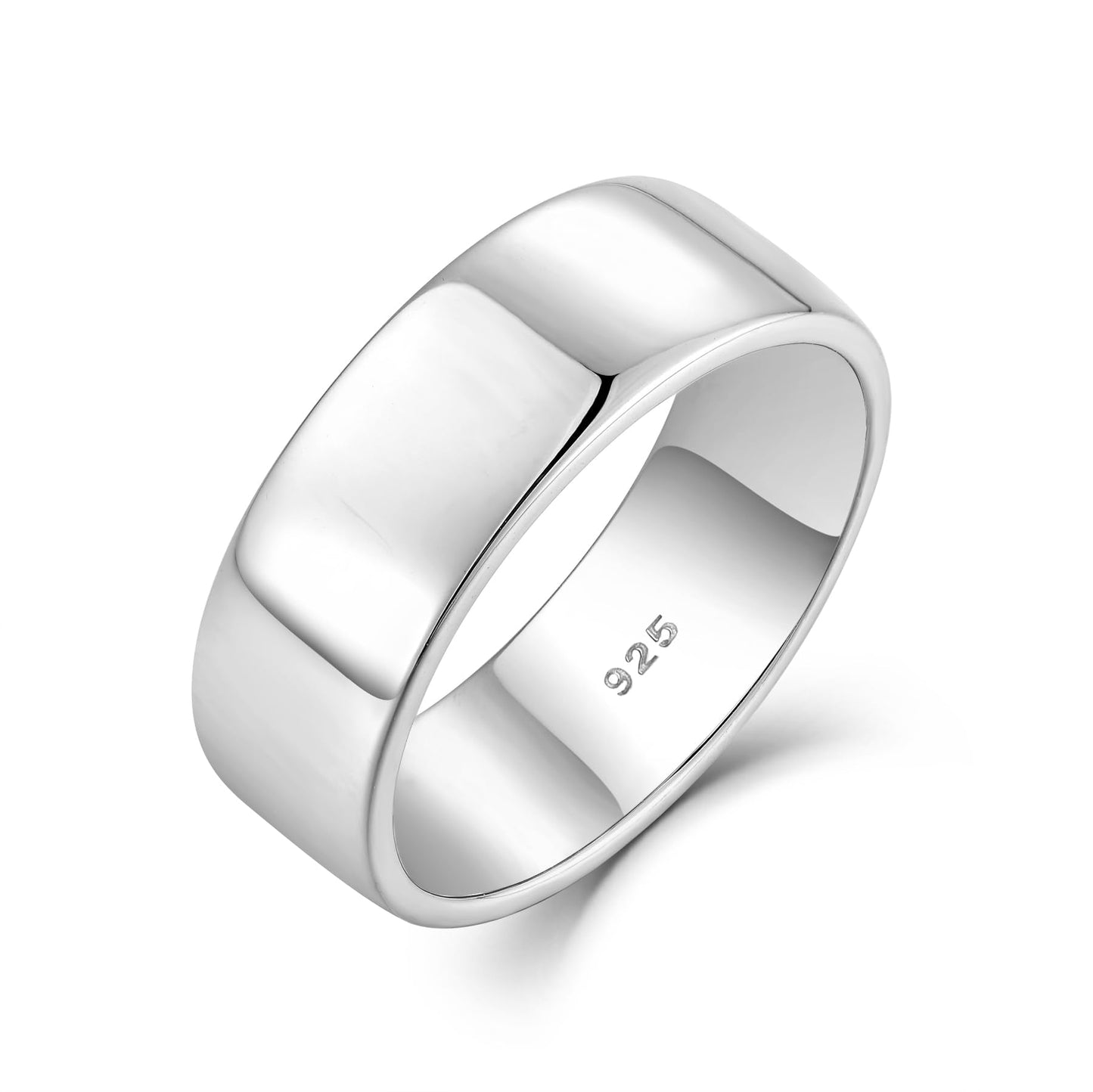 STARCHENIE Solid 925 Sterling Silver 7mm Wedding Band Ring, Comfort Fit High Polish, for Men and Women (Size 7)
