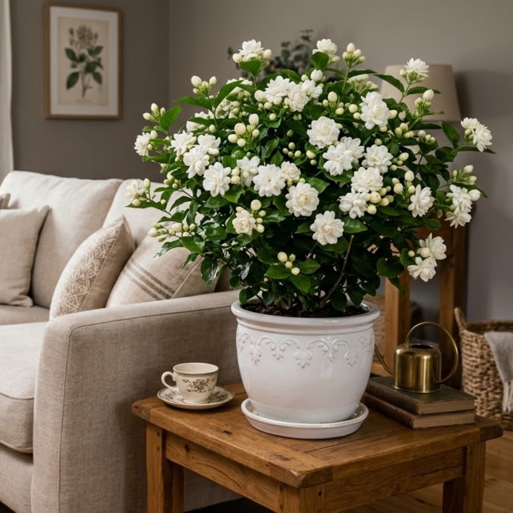 Grand Duke Jasmine Plant Live, Jasminum Sambac, 5–8 Inch Tall, Fragrant Arabian Jasmine, Well-Rooted Starter Plant, Indoor Outdoor Flowering Plant, Easy Care