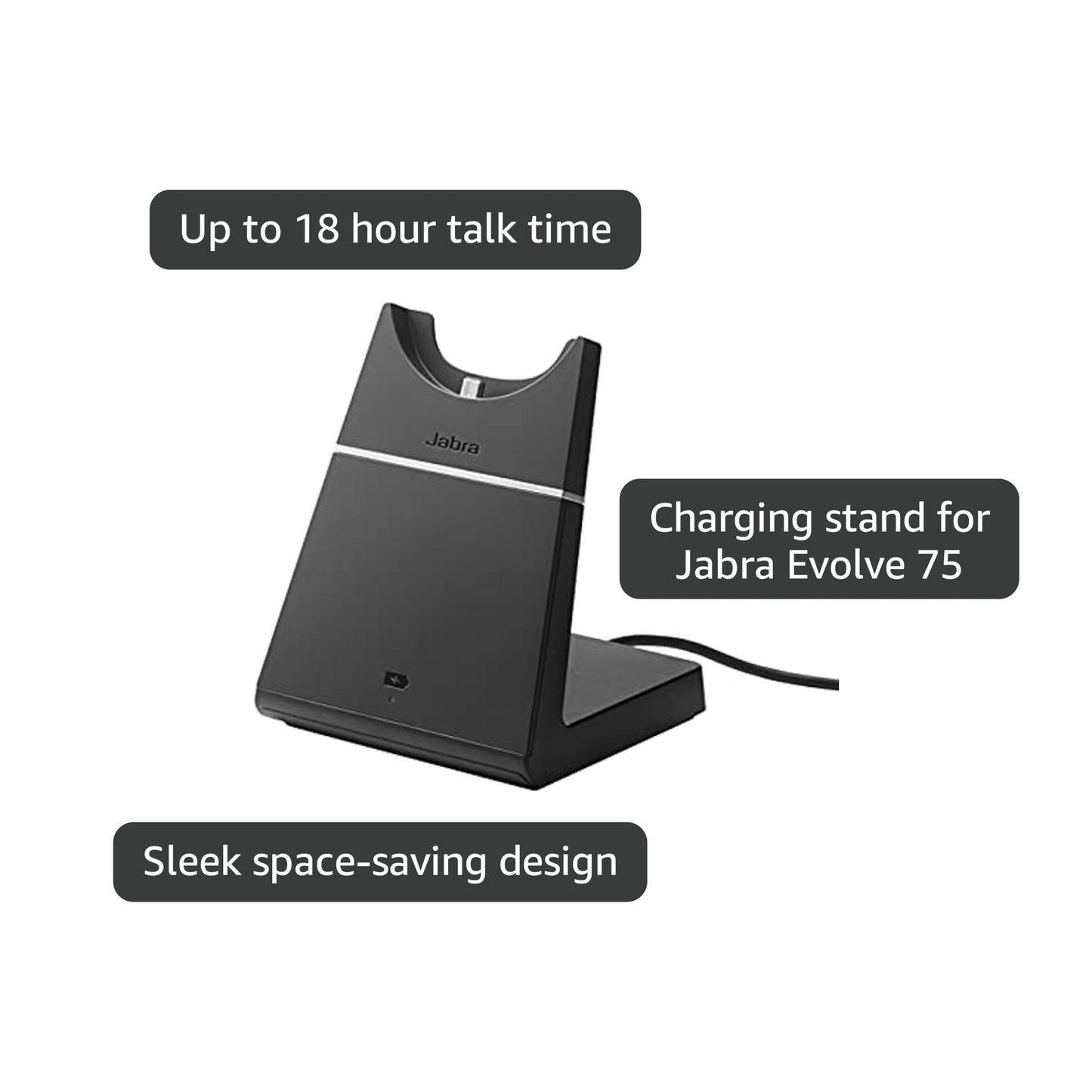 Jabra Evolve 75 Charging Stand Only – Provides Easy and Convenient Charging and Storage, Authentic Office Headset Accessory