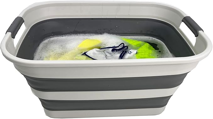 SAMMART Set of 2 Collapsible Plastic Laundry Basket