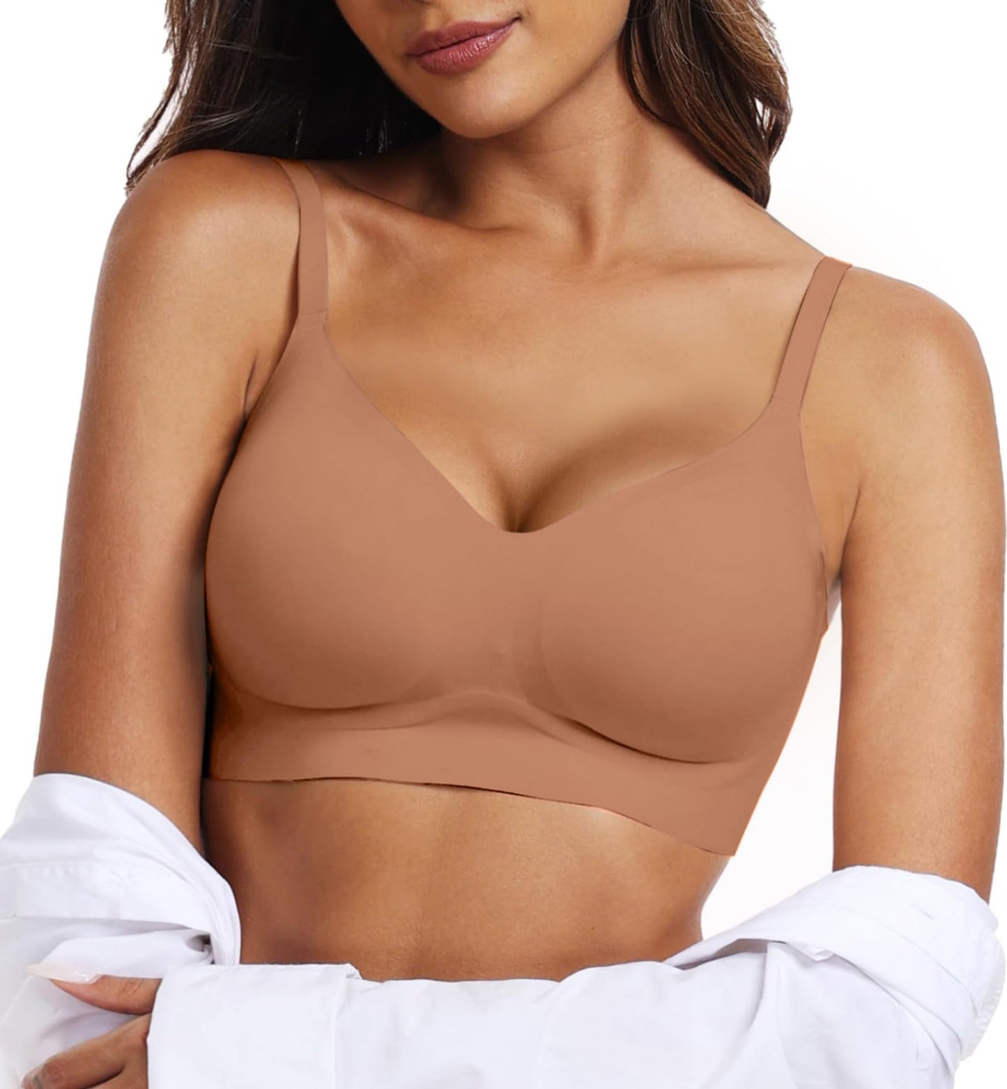 OEAK Womens Wireless Bras Comfortable Push Up Bra No Underwire Bra Full Support Lift Bralette Everyday Seamless Tshirt Bras