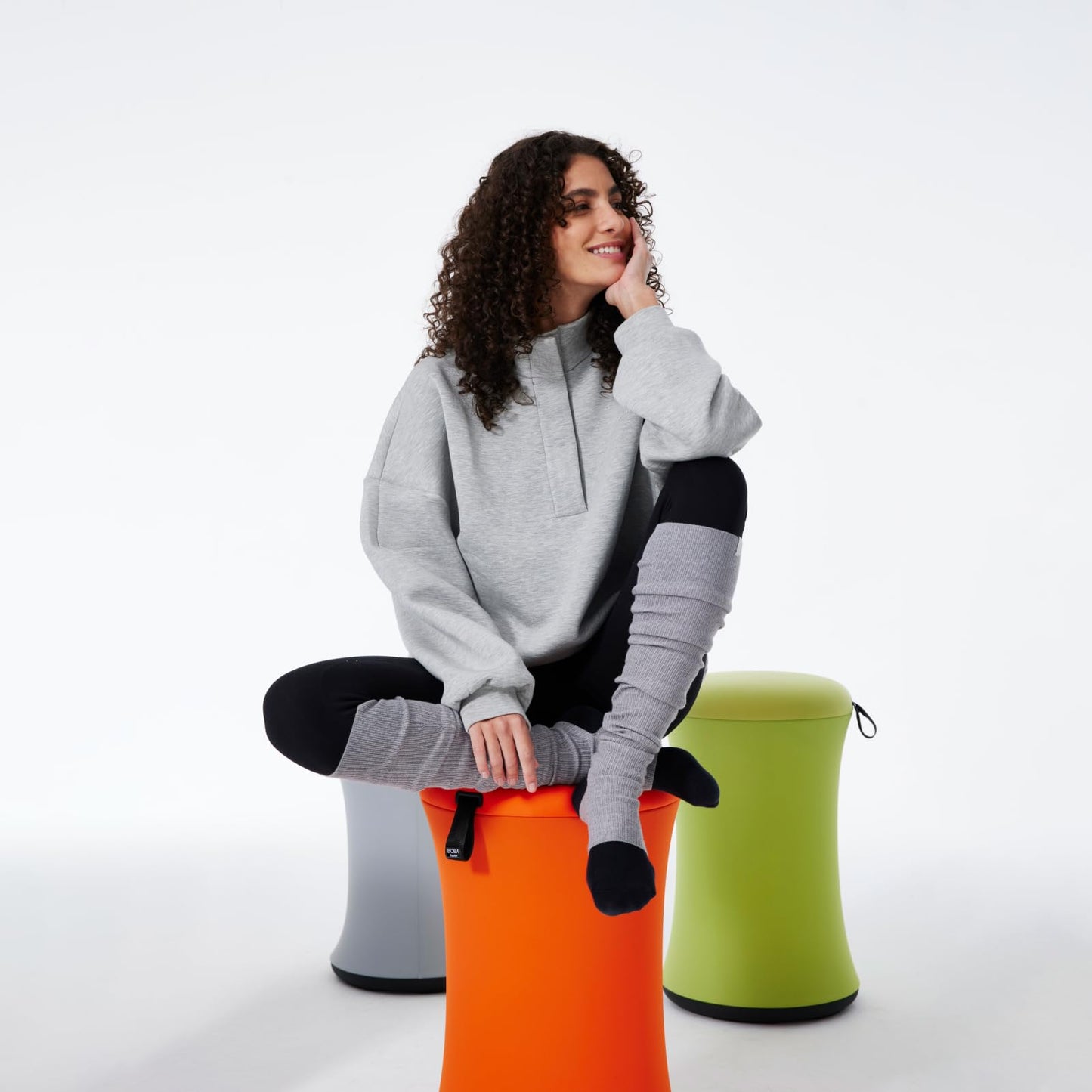 TopJob Boba Chair Stylish Active Wobble Stool, ADHD Chair, Improves Posture and Focus, Ergonomic with Height Adjustable Stool for Adults Children for Home Office, Study Room (Sky Blue)