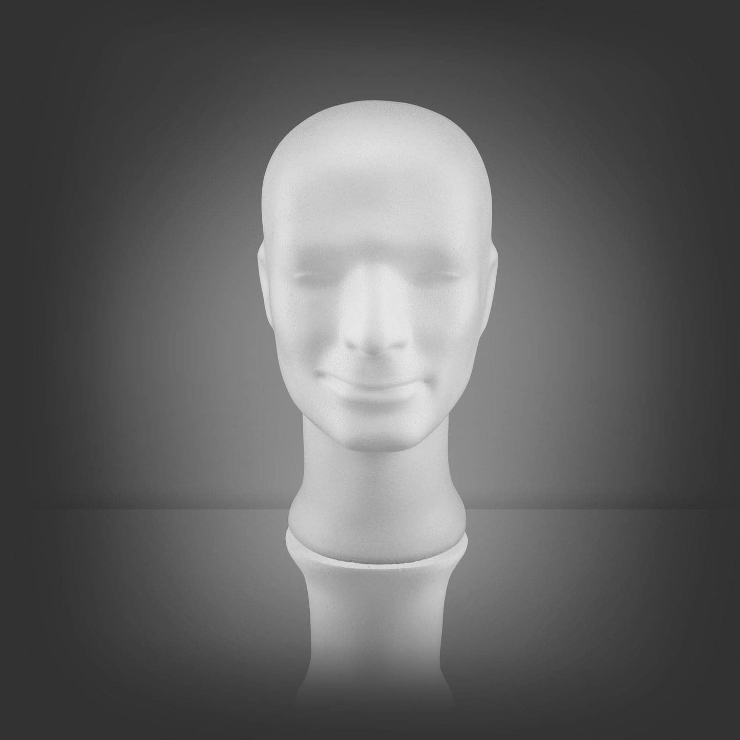 MCE-Commerce Polystyrene Head Man, Height 300 mm, (PS), White, 300 x 210 x 170 mm