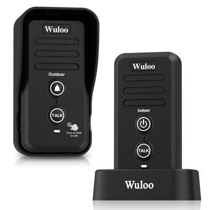 Wuloo Wireless Intercom Doorbell Chime for Home Intercomunicador (1&1-White)