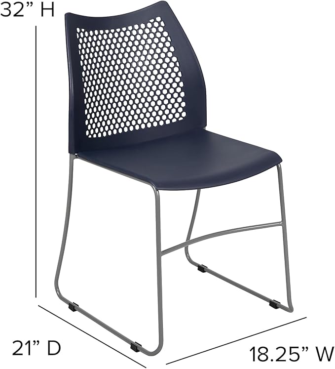 Flash Furniture HERCULES Series 661 lb. Capacity Navy Stack Chair
