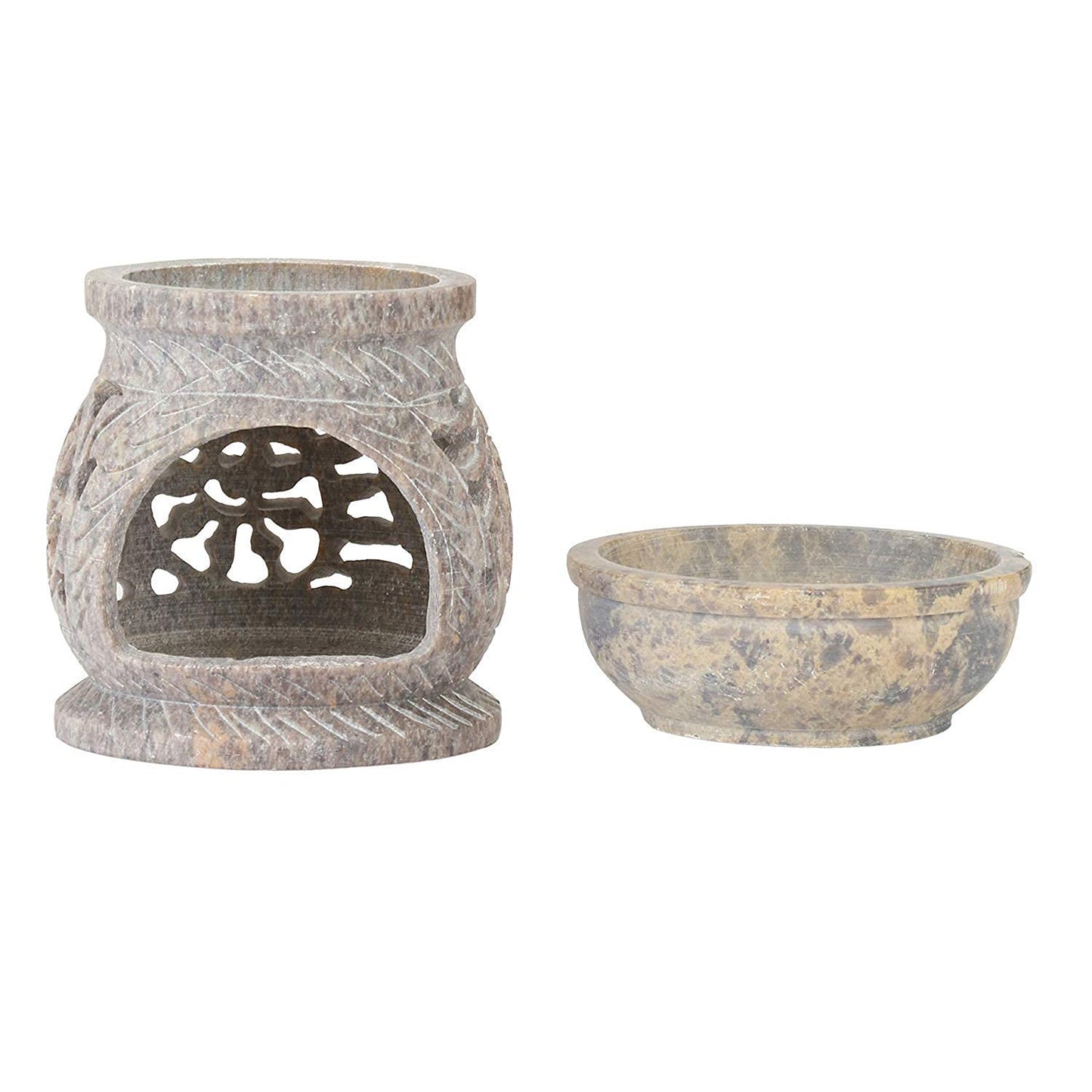 Marble Soapstone Incense Stick Burner | Candle Stick Holder | Tea Light Burner with Marble Soapstone Candle Aroma Burner | Oil Diffuser | Tea Light Holder | Wax Burner.
