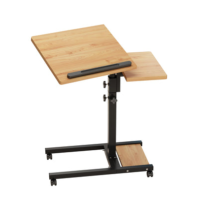 TigerDad Mobile Adjustable Height Laptop Stand PC Computer Portable Notebook Swivel Laptop Desk Rolling Table Desk Cart Tiltable with Wheels Casters& Mouse Pad Table