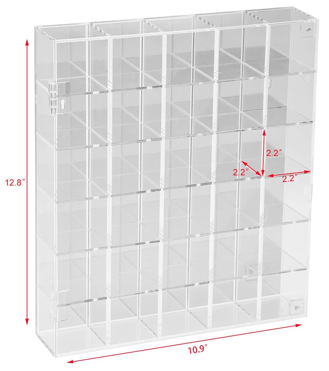 Adjustable Rock Display Case Clear Acrylic Collection Box with Mirrored Arrowhead Stones Storage Display Case Mineral Crystal Collectibles Holder Organizer Showcase Shelves with Lid