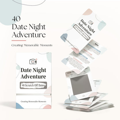 40 Fun Date Night Scratch Off Card Game Ideas, Couples Gifts for Wedding Anniversaries, Bridal Shower, Engagement, Romantic Valentines Day Gifts for Him, Her, Men, Boyfriend, Girlfriend, Husband, Wife