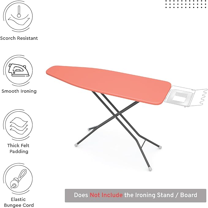 Encasa XO Ironing Board Cover and Pad 49"x18" - 4mm Felt Wide Iron Board Cover