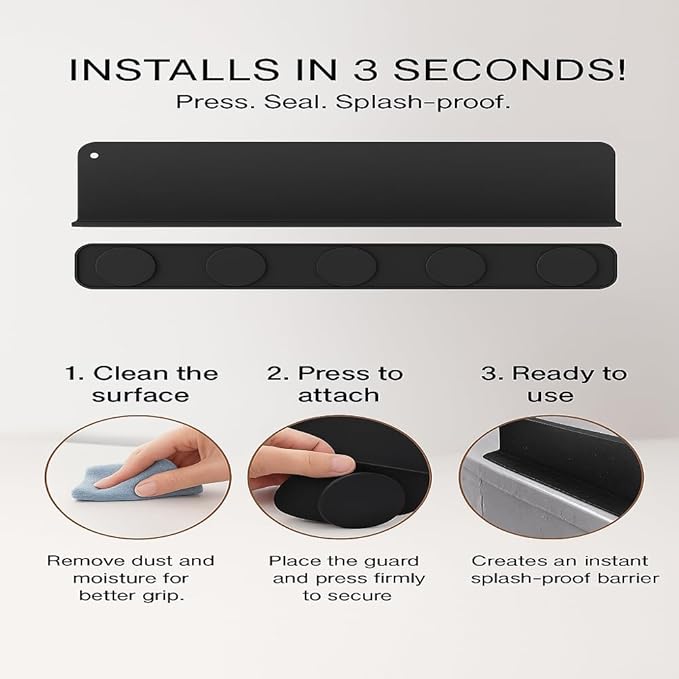 Silicone Sink Splash Guard for Kitchen Faucet – 17.3" Water Splash Guard