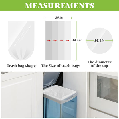 18 Gallon 100 Counts Tall Kitchen Trash Bags,Fit 15,16,18,20Gal,Garbage Bags by Teivio, Unscented,Bin Liners, Plastic Bags for home,for Bathroom,Office,Industrial,Clear