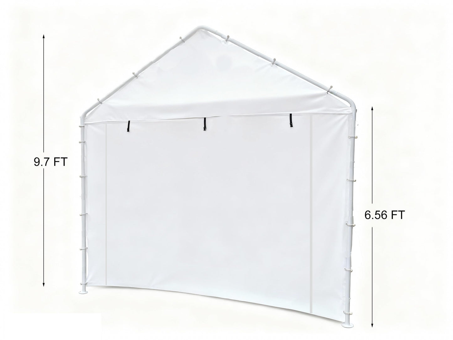 Rutile 10x20 Carport Replacement Sidewall, 180G PE Waterproof & UV Protected Sidewall Cover (White, Sidewall kit Panel Set of 4 w/o Mesh Windows)