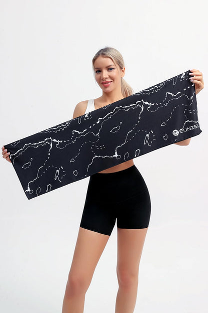 2 Pack Cooling Towel, Ice Towel for Neck, Soft Microfiber Chilly Towel Stay Cool for Sports, Yoga, Running, Gym, Workout, Biking, Camping & Outdoor Activities 40"x12", Black Contour& Starry