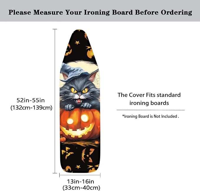 ZDCUSTOM Pumpkin Cat Ironing Board Covers Halloween Replacement Iron Board Cover