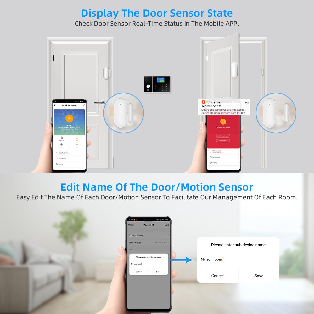 Alarm System for Home Security,WiFi+GSM 4G DIY Alarm Kit with Phone APP Alert, Door/Window Sensor, Remote, Compatible with Alexa and Google for House, Apartment