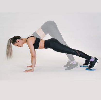 Thirty48 Gliding Discs Core Sliders and 5 Exercise Resistance Bands | Strength, Stability, and Training for Home, Gym, Travel | User Guide & Carry Bag