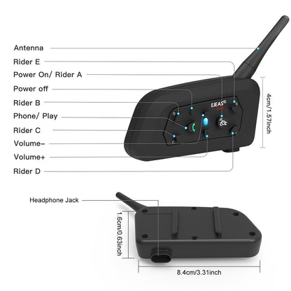 EJEAS V6C Professional Football Referee Bluetooth Intercom, 2 People Wireless Bluetooth Headset with Running Armband for Soccer Hockey Rugby Sports (2 Pack)