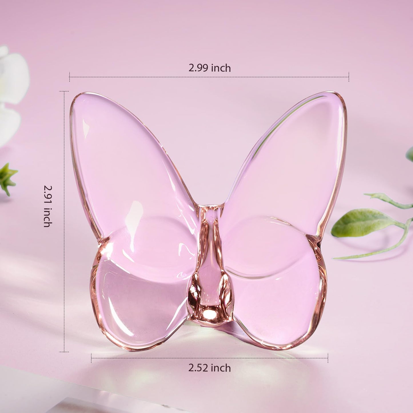 Lioaeust Crystal Butterfly Figurines,Flying Butterfly Figurine Decor Crystal Cut Glass Butterfly Ornament Statue Animal Collectible Home Ornament Decor