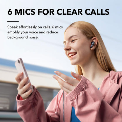 Soundcore by Anker Liberty 4 NC Wireless Noise Cancelling Earbuds, 98.5% Reduction, Adaptive to Ears and Environment, Hi-Res Sound, 50H Battery, Charging, Bluetooth 5.3