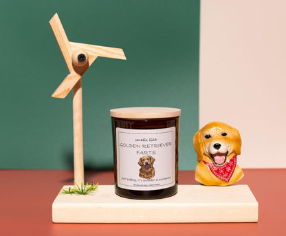 Golden Retriever Gifts & Decor,Dog Mom Gifts, Smells Like Golden Retriever Farts Candle - Lavender & Eucalyptus, Crafted by Natural Soy Wax & Natural Essential Oils