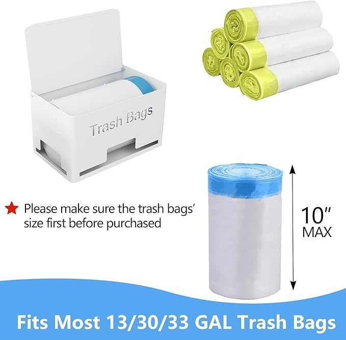 Large Trash Bag Holder Dispenser, Metal Garbage Bag Dispenser Roll Holder