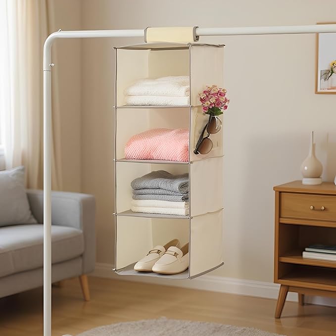 Hanging Closet Organizer 4 Tier Hanging Storage