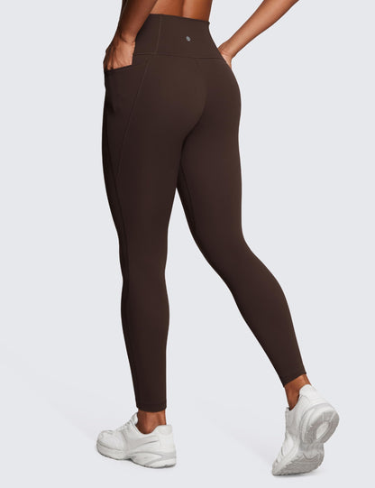 CRZ YOGA Womens Butterluxe Workout Leggings 28 Inches - High Waisted Gym Yoga Pants with Pockets Running Buttery Soft