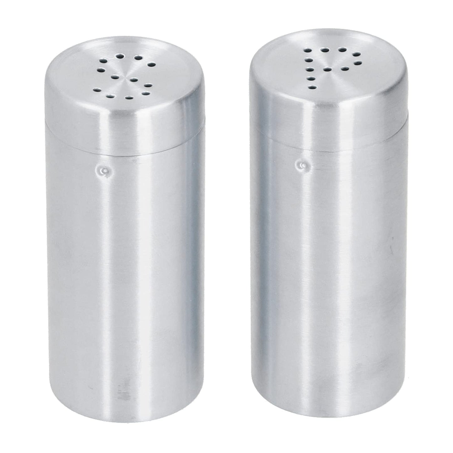 Salt Seasoning Bottle 2 Pcs Condiment Pots, Stainless Steel Jar Shakers Kitchen Container Tool, 1.5x1.5x3.4in 6.8oz Seasoning Shaker for Salt Cinnamon (Stainless